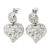 304 Stainless Steel Micro Pave Cubic Zirconia Dangle Stud Earrings EJEW-P253-03P-1