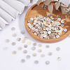 200Pcs Natural Akoya Shell Flat Round Charms BSHE-AR0001-06-4