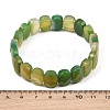 Dyed & Heated Natural Agate Oval Beaded Stretch Bracelet G-E010-01-27-3