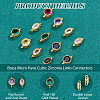 12Pcs 2 Styles Brass Micro Pave Cubic Zirconia Links Connectors KK-HS0015-22A-4