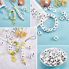 20Pcs White Cube Letter Silicone Beads 12x12x12mm Square Dice Alphabet Beads with 2mm Hole Spacer Loose Letter Beads for Bracelet Necklace Jewelry Making JX432X-7