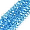 Electroplate Transparent Glass Beads Strands EGLA-A035-T6mm-A08-1