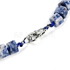 Natural Blue Spot Jasper Hexagon Prism Graduated Beaded Necklaces for Women Men NJEW-K388-03C-3