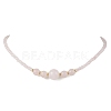 Natural Green Aventurine & Rose Quartz & Larvikite & Lapis Lazuli & Amethyst & Carnelian Round Graduated Beaded Necklaces NJEW-JN05654-3