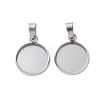 304 Stainless Steel Pendant Cabochon Settings STAS-L282-010P-05-1