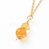 Natural Quartz Crystal Pendant Necklace & Dangle Earrings Jewelry Sets X-SJEW-JS01060-02-3