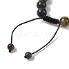 10mm Round Natural Indian Agate Braided Bead Bracelets BJEW-C067-01C-27-4
