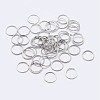 Anti-Tarnish Rhodium Plated 925 Sterling Silver Open Jump Rings STER-F036-02P-0.6x4mm-1