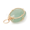 Natural Green Aventurine Copper Wire Wrapped Pendants PALLOY-JF02131-01-2