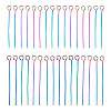 100Pcs 2 Style Rainbow Color 304 Stainless Steel Eye Pins STAS-PJ0001-17-1