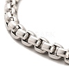 304 Stainless Steel Box Chain Bracelets with Lion Clasps BJEW-E094-05AS-2