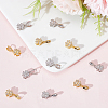 DICOSMETIC 20Pcs 2 Colors Brass Micro Pave Clear Cubic Zirconia Ice Pick Pinch Bails KK-DC0001-92-5