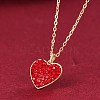 Valentine's Day Sterling Silver Pendant Necklaces NJEW-BB35440-G-3