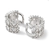 Horse Eye Brass Micro Pave Cubic Zirconia Cuff Earrings for Women EJEW-E310-08P-2