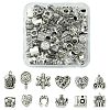 60Pcs 12 Style Tibetan Style Alloy European Beads TIBEB-FS0001-04-1