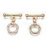 Brass Micro Pave Clear Cubic Zirconia Toggle Clasps X-KK-Q278-014-NF-2