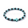 Natural Sandalwood Beads Stretch Bracelets BJEW-JB04679-02-1