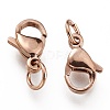 Ion Plating(IP) 304 Stainless Steel Lobster Claw Clasps STAS-G240-01C-RG-3