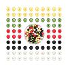300Pcs 5 Colors Christmas Theme Baking Painted Glass Pearl Round Beads HY-FS0001-02-2