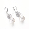 Shell Pearl Dangle Earrings EJEW-G263-11-2