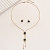 Stainless Steel Shell Heart Flower Fan Tassel Jewelry Set for Women XK7928-1-1