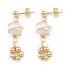Natural Pearl Dangle Stud Earrings EJEW-JE05304-3
