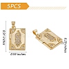 5Pcs Rack Plating Brass Micro Pave Clear Cubic Zirconia Locket Pendants ZIRC-SZ0003-81-7