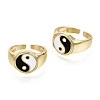 Brass Enamel Cuff Rings X-RJEW-S044-136-NF-2