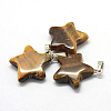 Star Natural Tiger Eye Pendants G-Q367-08-2
