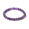 Natural Amethyst Bead Stretch Bracelets X-BJEW-K212-A-034-7