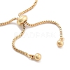 Brass Pave Clear Cubic Zirconia Flat Round Box Chain Slider Bracelets BJEW-B094-12A-G-3