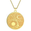 Stainless Steel Viking Moon Sun Tree of Life Flat Round Pendant Box Chain Necklaces PW-WG93B99-02-1