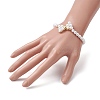 Shell Pearl Link Bracelets BJEW-JB11374-3