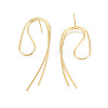 Brass Stud Earrings KK-S350-045G-01-2