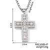 Brass Crystal Rhinestone Shiny Cross Pendant Box Chain Necklaces XO0635-2-1