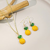 Pineapple Alloy Enamel Pendant Necklaces & Dangle Earrings Sets FS-WG014F7-01-1