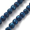 Electroplated Natural Lava Rock Beads Strands G-A251-D01-01E-2