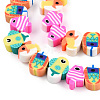 Handmade Polymer Clay Beads Strands X-CLAY-N008-081-3