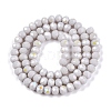 Electroplate Opaque Solid Color Glass Beads Strands EGLA-A044-P6mm-L19-2