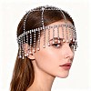 ABS Imitation Pearl & Rhinestone Mesh Headpiece Cap AJEW-WH20017-85P-6