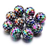 10Pcs UV Plating Colours Acrylic Beads OACR-S146-01A-2