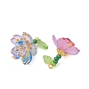 Acrylic & Glass Seed Beaded Pendants PALLOY-MZ01316-2