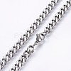 Men's 304 Stainless Steel Curb Chain Necklaces NJEW-O102-05P-2