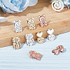 15 Pairs 15 Style Brass Friction Ear Nuts KK-AR0002-92-5
