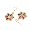 Christmas Alloy Rhinestone Dangle Earrings EJEW-JE06121-02-4