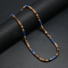 Bohemian Summer Cuboid Dyed Blue Synthetic Imperial Jasper & Coconut Heishi Beaded Necklaces TY7189-1-1