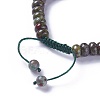 Adjustable Natural Dragon Blood Jasper Braided Bead Bracelets BJEW-F369-A16-3