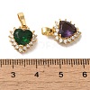 Brass Micro Pave Cubic Zirconia Pendants KK-R162-071G-3