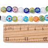 Flat Round Handmade Millefiori Glass Beads LK-R004-54-2