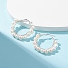 Natural Pearl Wire Wrapped Beaded Hoop Earrings for Women EJEW-JE04758-02-2